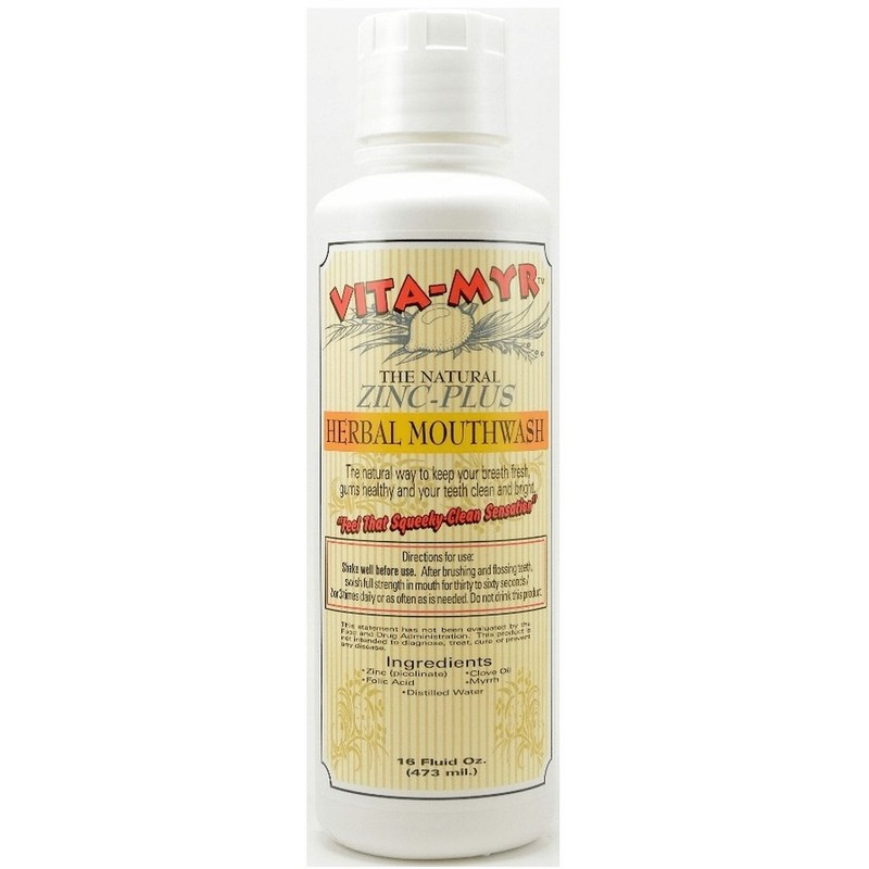 3 Pack VITA-MYR 16 Oz Effective Herbal Zinc-Plus Mouthwash