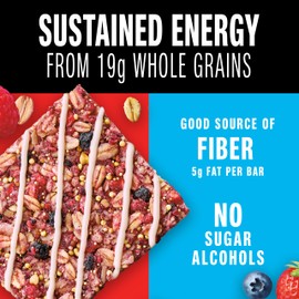KIND Healthy Grains Energy Bars, Mixed Berry, 19g Whole Grains, Made with Super Grains, Gluten Free Snacks, 40 Ct.
