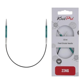 KnitPro Zing Fixed Knitting Needles – 22.5cm x 3.25mm Circular Knitting Pins, 85