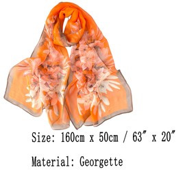 FAIRYGATE Womens Scarves Chiffon Scarf Floral Ladies Women's Fashion Print Long Scarves Shawl Shawls for Weddings Wrap Gifts Scarfs for Women Sale Soft and Comfortable Georgette Material B7224