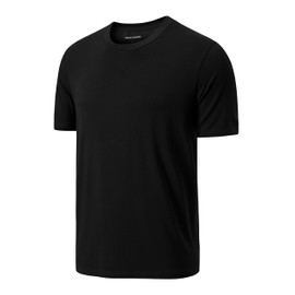 Men's Cooling Dry T-Shirt - Ultra Soft Bamboo Viscose Moisture-Wicking Performance Tee for Gym, Running and Everyday Wear Black