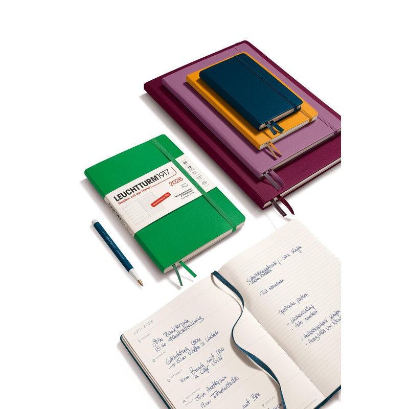 LEUCHTTURM1917 372499 Weekly Calendar & Notebook Medium (A5) 2026, 12