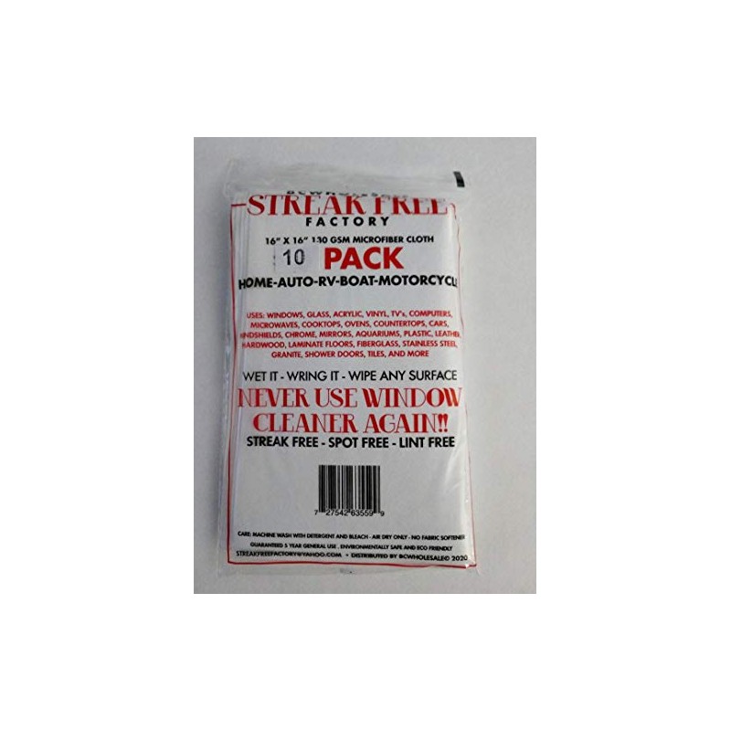 Original Streak Free Factory Microfiber Cloth 10 Pack
