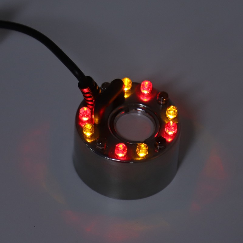 12 Lights Colorful Fog Maker Stainless Steel Water Mist Atomizer