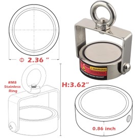 MUTUACTOR Double Sided Rotating Magnet with Magnetic Traction Strong Neodymium Magnet N52 Strong Strong Magnet Treasure Recovery in Rivers (Diameter 60mm)