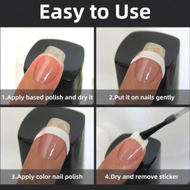 Pegatinas para Uñas de Manicura Francesa, 45 Hojas Adhesivas, Guías de Punta Francesa, Calcomanías para Uñas con 3 Diseños para Decoración de Bricolaje