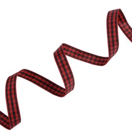 VATIN Red and Black Gingham Ribbon, 3/8 x 25Yd Craft Plaid Ribbon Use for Gift Wrapping,Party Decoration,Hair Accessories Craft and Christmas Gift Wrapping Fall Ribbons Thanksgiving Wrapping Ribbon