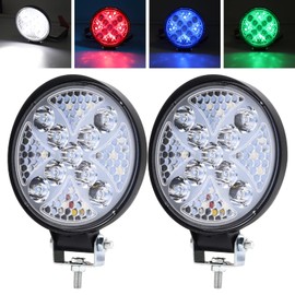 YnGia 2PCS 27W Round LED Offroad Work Fog Light Car LED Driving Light LED Work Light Bar Strobe12V 24V Universal for Truck Tractor Boat ATV SUV UTV 4X4