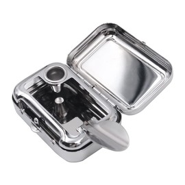 Tiardey Mini Stainless Steel Ashtray Portable Ashtray Pocket Ashtray Odourproof Travel Ashtray Size-6x4x2cm
