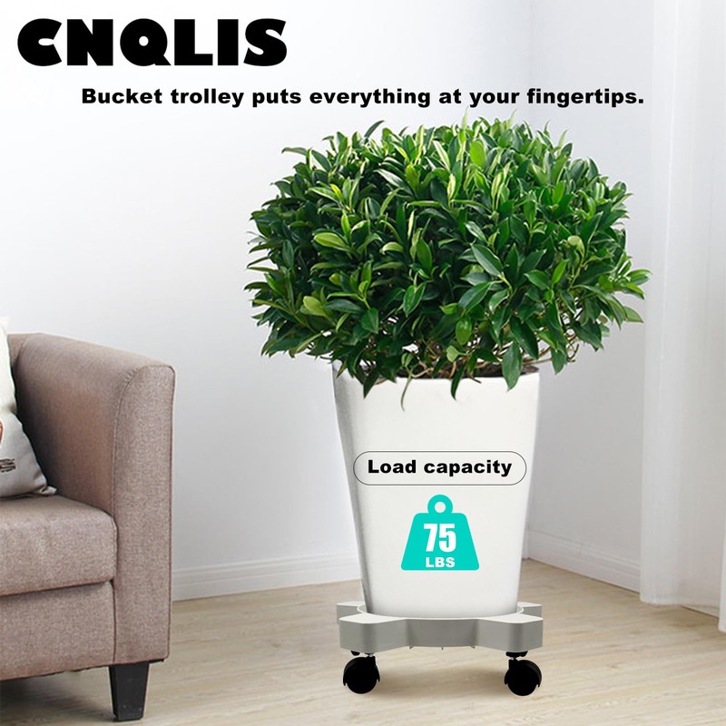 CNQLIS 5 Gallon Bucket Dolly with 5 Smooth-Rolling Swivel Casters,75