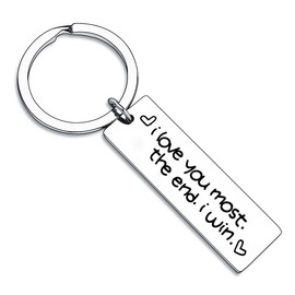 BESPMOSP I Love You The Most The End I Win Keychain Husband Keyring Wedding Gifts (Style1)