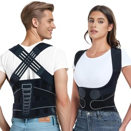 Corrector de Postura para Hombres y Mujeres,Corrector de Espalda,Tamaño Ajustable,Transpirable,Corrección de Escoliosis y Joroba,Posture Coach (Ferroso,Large)