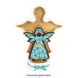 Wooden Angels, White, 2 Designs, Pack of 24, Decoration for Christmas, Advent, Winter, Christmas Tree, Christmas Tree, Guardian Angel