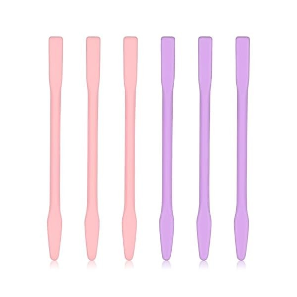 6 PCS Eyebrow Wax Sticks Non-stick Wax Spatulas Silicone Spatula
