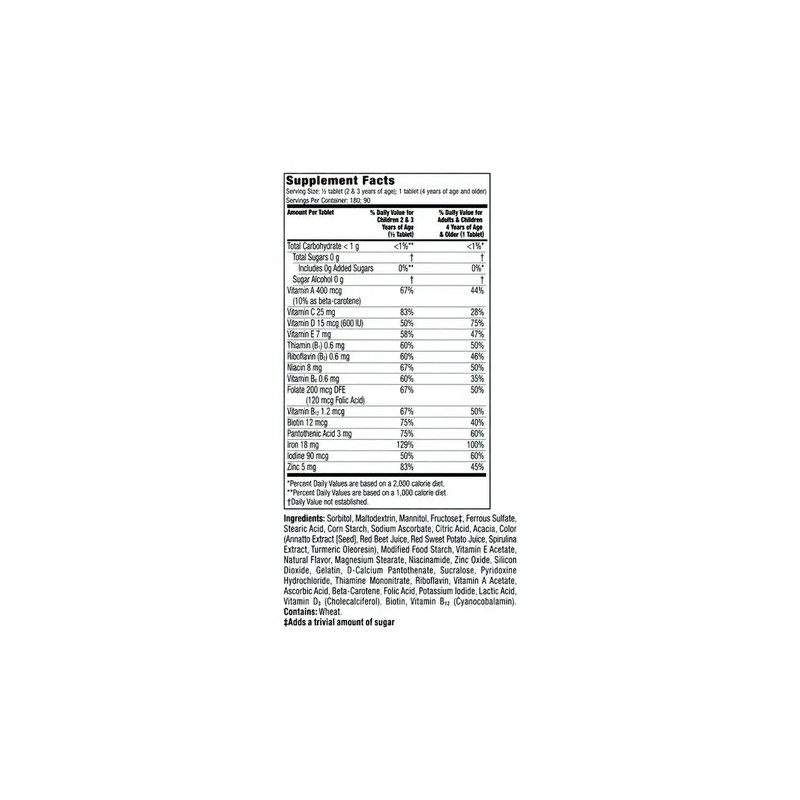 Multivitaminas Extra Hierro Para Nios Flintstones 90tab Sabor Frutas