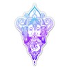 Ganesh Elephant Pretty Ombre Blue Purple - 12" Vinyl Sticker