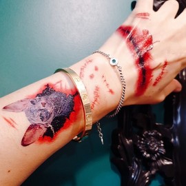 6 types of wound tattoo stickers, 10 Halloween cosplays