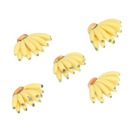 5 Pcs Dollhouse Bananas 1:12 Scale Artificial Realistic Fake Fruit Bananas Doll House Table Decoration Toy