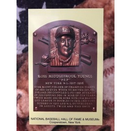 Ross Youngs Postcard - Baseball Hall of Fame Induction Plaque -Cooperstown Photo