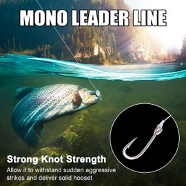 Monofilament Fishing Line 14lb-127lb Mono Fishing Line with Low Memory High Tensile Strength Big Game Nylon Fishing Leader Lines for Saltwater Freshwater Transparent Blue