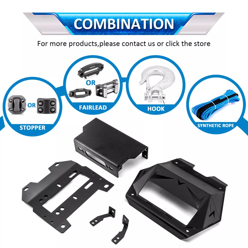 WSAYS UTV Hidden Winch Mounting Plate For 2022-2024 Polaris RZR