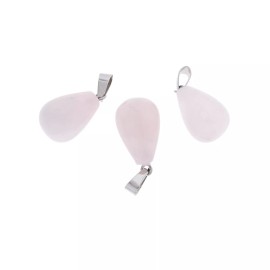 Unbranded Teardrop Rose Quartz Gemstone Charm 3D - GEM146