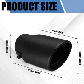 HEVLE Stainless Steel Car Exhaust Tip, Universal Car Exhaust Pipe Modification Tail Throat Tail Pipe, Chrome-Plated Finish Exhaust Tailpipe Universal Car Accessories Fits Most Car (Black Straight)