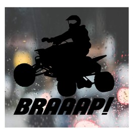 LWL Design Custom Decal for ATV / Four Wheeler Quad Sport Race Funny Vinyl Die Cut Decal Bumper Sticker / Auto Graphics Car Side Decals Stickers / Windows / Cars /Trucks / Laptops / Etc. / Black