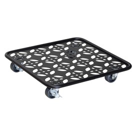 WAGNER Plant Caddy Black Edition - 11.81 x 11.81 x 2.56 in - Flower Caddy for Indoor + Outdoor, Plant Stand Made of Steel, limitation, 2 Breaks, Load Capacity 132 lbs - 64-0937