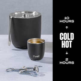 S'well Stainless Steel Tumbler with Slide-Open Lid, 10oz, Onyx, Triple Layered Vacuum Insulated Containers Keeps Drinks Colder and Hotter for Longer, BPA Free