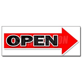 36" Giant Right Open Arrow Decal Sticker Turn here Sale Follow Directions