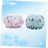NOLITOY 2pcs Eva Bath Caps Hair Cover for Shower Double