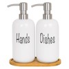 18oz Ceramic Soap Dispenser Set (2 Pack) with Stainless Steel