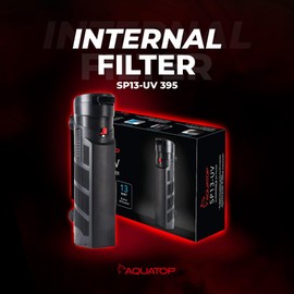Aquatop 395 GPH Internal Filter - Crystal Clear Water - Fresh & Saltwater Use - Adjustable Flow Rate - Submersible Filter - Tanks or Sumps - SP13-UV