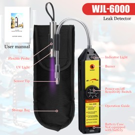 Tellegloww AC Leak Detector Kit, R1234yf R134a R410a AC Oil UV Dye Injector Kit Refrigerant Leak Detector Tool Low Side Quick Coupler Mini Split Adapter Glasses Flashlight(Suitable)