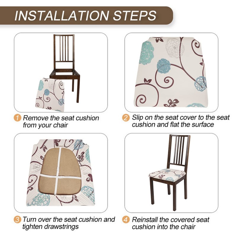 SearchI Seat Covers for Dining Chairs, 6 Pack Stretchable Removable