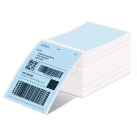 Phomemo 4x6 Thermal Labels for Shipping Label Printer - 500PCS Blue Mailing Labels - 4x6 Direct Thermal Label Fanfold Compatible with Rollo,MUNBYN,JADENS,POLONO,Nelko - Water/Oilproof - NO BPA/BPS