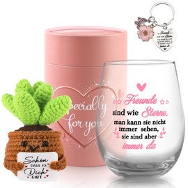 TUZELIYA Geschenke für Freundin - 550ml / 19oz Weingläser Geburtstagsgeschenk für Frauen - Personalisierte Geschenke für Beste Freundin - Dankeschön Geschenk - Geschenkideen für Frauen Mama Kollege