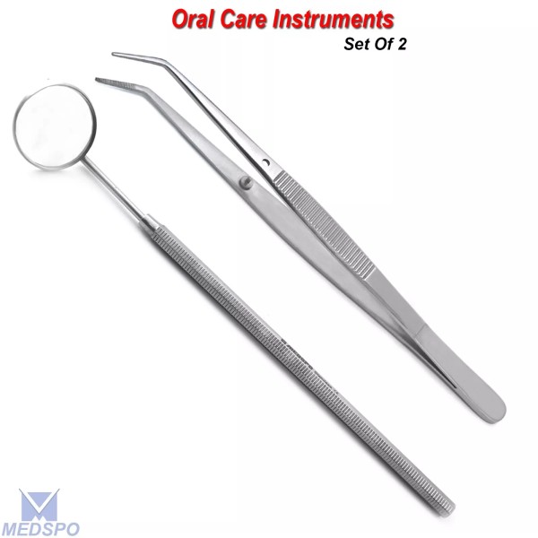 Medspo Dental London College Tweezers Oral Care Mouth Mirror Teeth