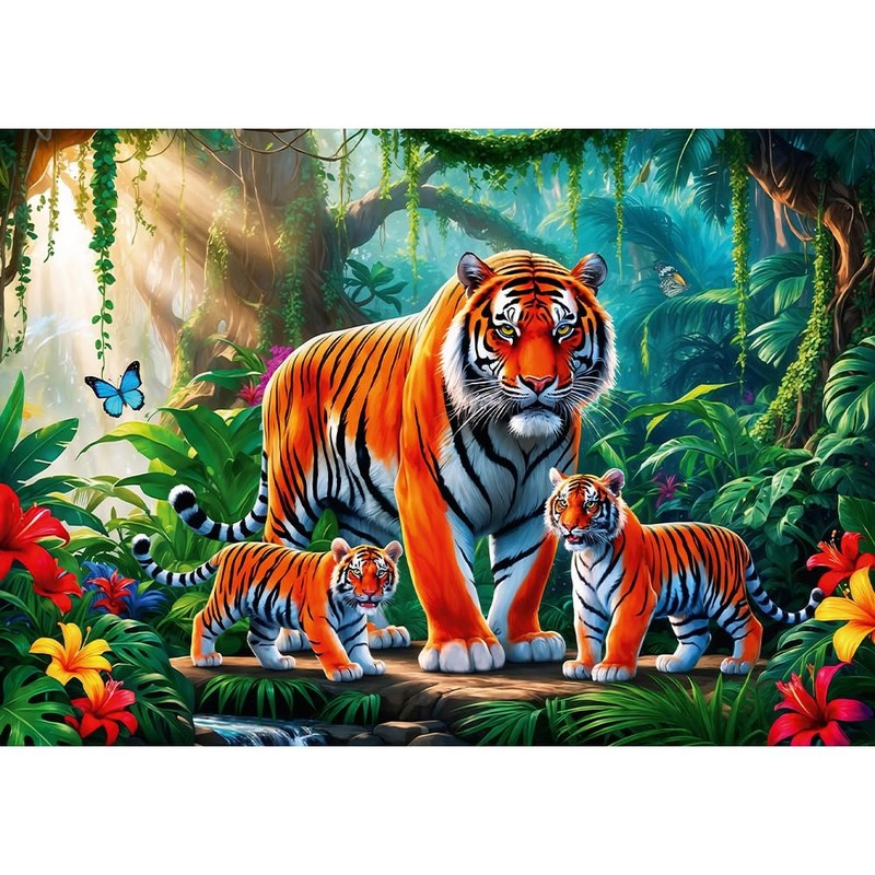 Trefl - Tiger Habits - Puzzle 200 Pieces - Colourful