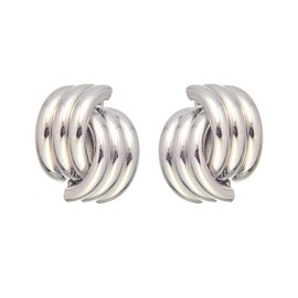 HUGE TOMATO Knotted Stud Earrings with S925 Sterling Silver Pin Gold Plated for Women