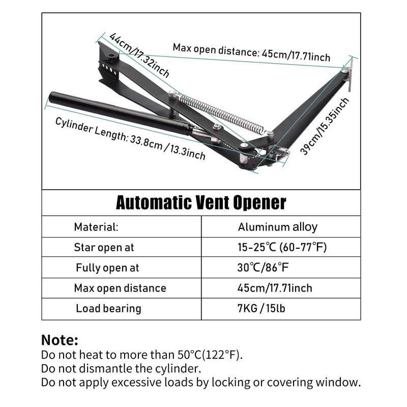 Auto Vent Opener Automatic Greenhouse Windows Opener Temperature Sensitive Roof