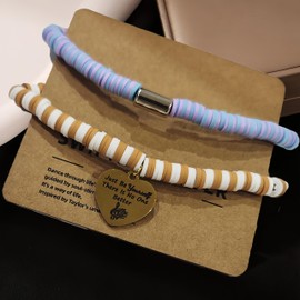 ChillOutPal Friendship Bracelets with Copper Heart Pendant, Engraved with “Just Be Yourself, There Is No One Better” — Taylor Gifts for Friends/Fans/Family