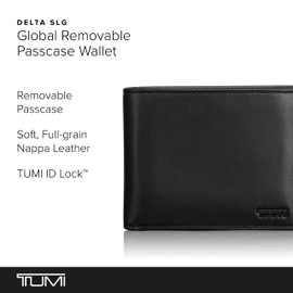 TUMI - Delta Global Removable Passcase Wallet - Leather Wallet - RFID Blocking - ID Window & Card Slots - 4" x 5" x 1" - Black