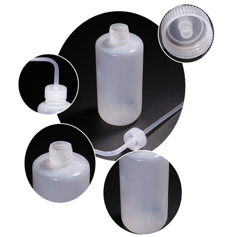 2 PCS 500ML 17.6OZ Plastic White Translucent Squeeze Wash Bottles