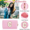 Bolsa de maquillaje con parche inicial personalizada, bolsa de chenilla