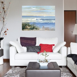 Fine Art Canvas Beachcombers Canvas Wall Decor by Artist Sally Swatland for Living Room, Bedroom, Bathroom, Kitchen, Office, Bar, Dining & Guest Room - Ready to Hang - 43 in x 32 in