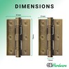EAI Bronze Door Hinges | 3 Inch / 76mm Florentine