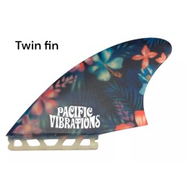 Undisclosed Pacific Vibrations Rocket Fish surfboard Twin fin Keel Fits Futures Base - Flower