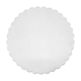 Decoraparty Taglia Unica 50 Flower Veils for Confectionery Diameter 24 cm Round Organza for DIY, Christening, Wedding, Communion, Ceremony White